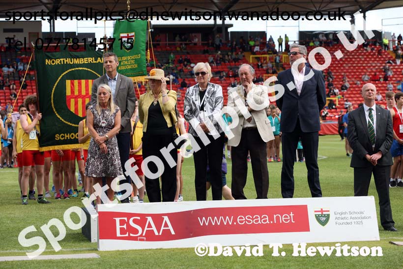 Opening ceremony, 2015 English Schools Track and Field Champs., Gateshead Stadium. Photo: David T. Hewitson/Sports for All Pics